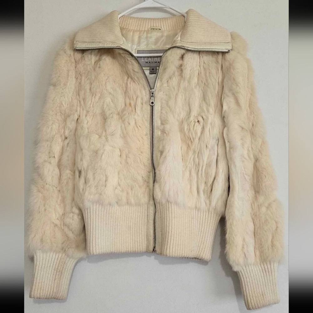Wilsons Leather Cream Teddy Jacket